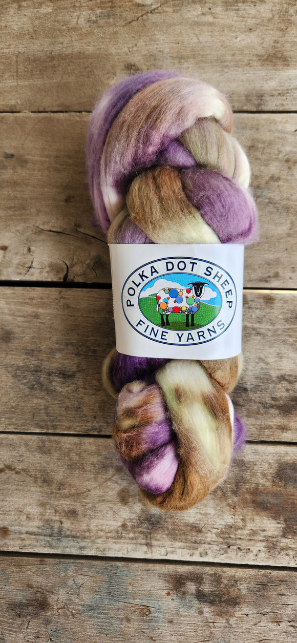 Polka Dot Sheep 75% Superfine Merino 25% Silk Unspun fiber