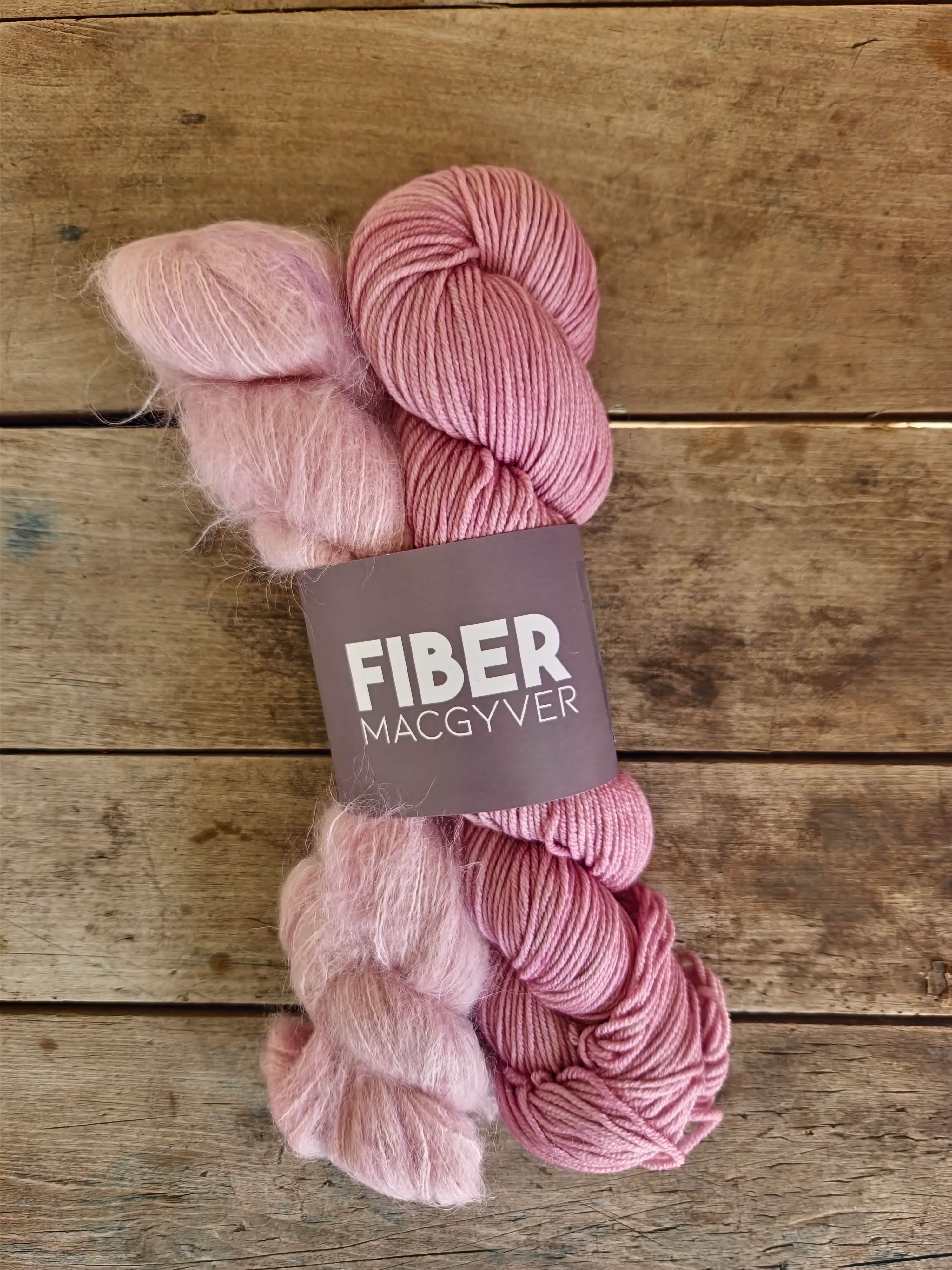 Fiber MacGyver Merino / Suri Set yarn color pink