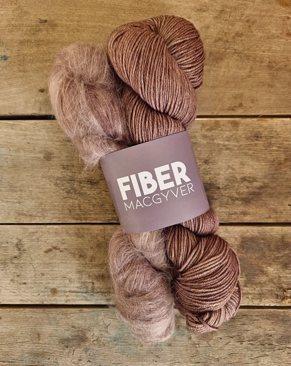 Fiber MacGyver Merino / Suri Set yarn color brown