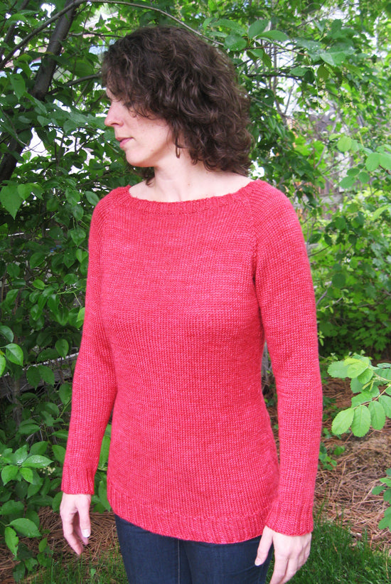 Neck Down Boat Neck Pullover by Knitting Pure & Simple