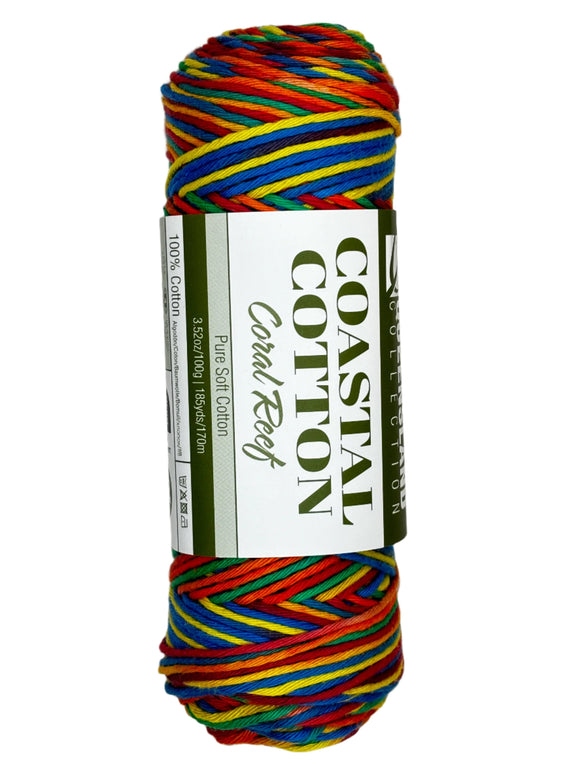 rainbow colored skein of yarn