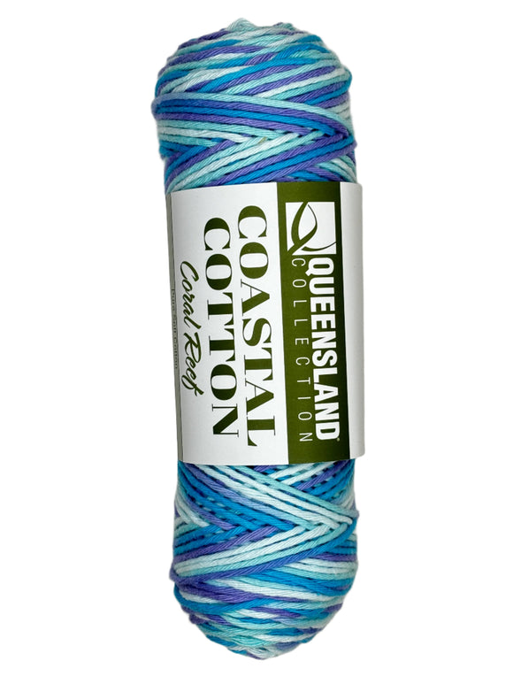 Blue white skein of yarn