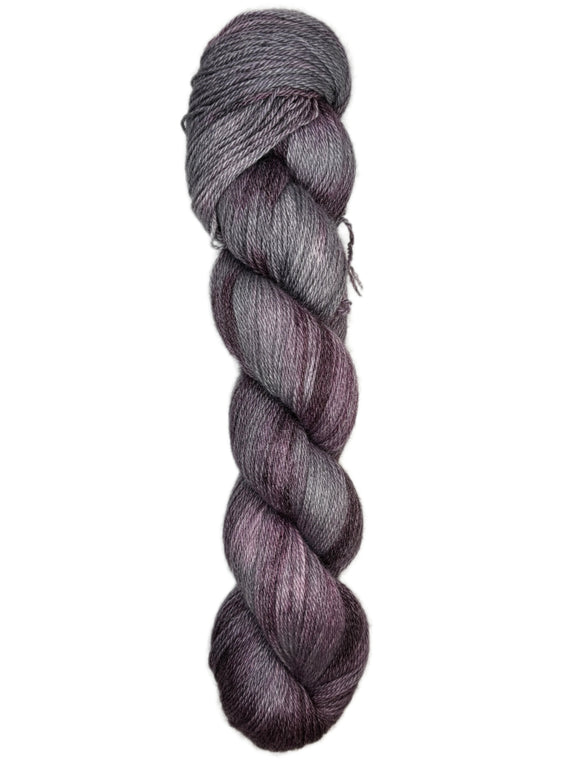 GREY AND PURPLE SKEIN OF YARN