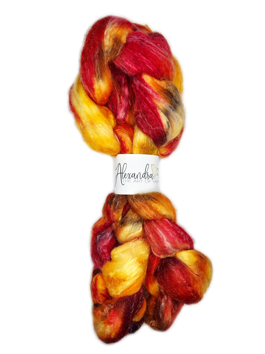 Alexandra Merino, Bamboo, & Silk Fiber Blend color fire
