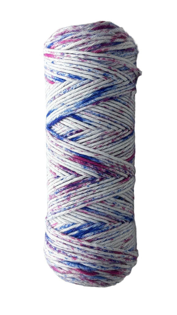 Purple, pink, blue skein of yarn