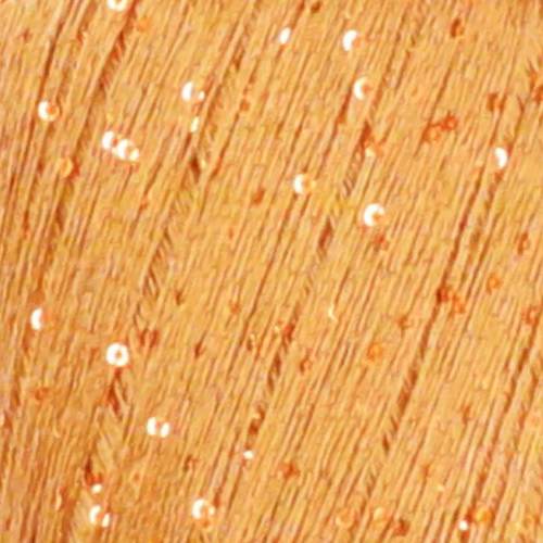 Close-up of a light orange/apricot colored Paillettes yarn