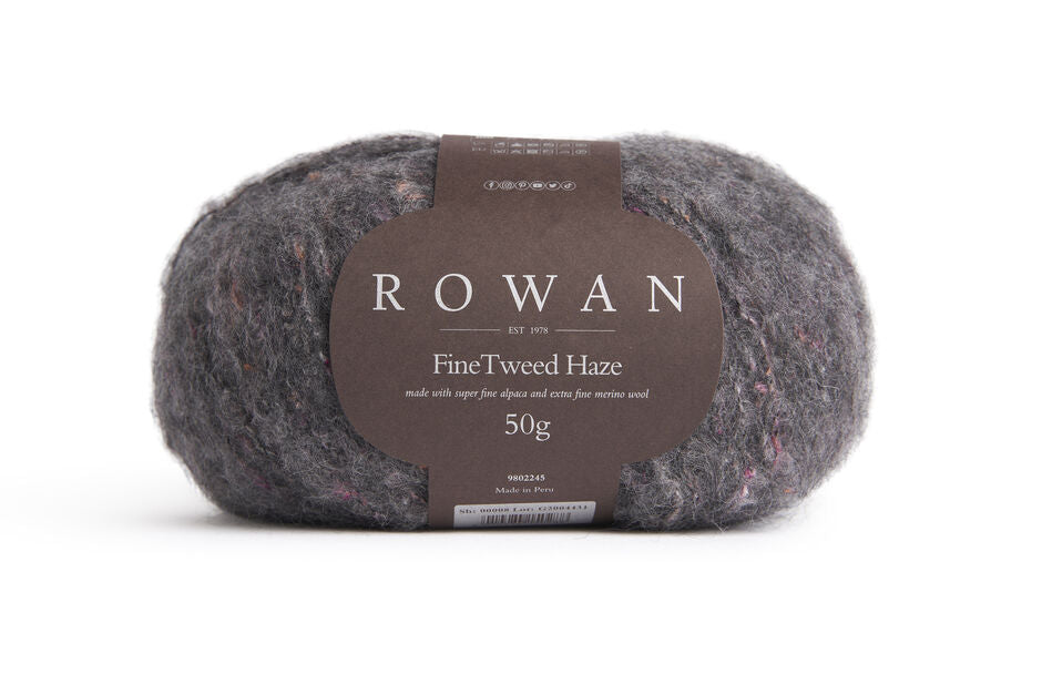 Rowan Fine Tweed Haze yarn color dark gray