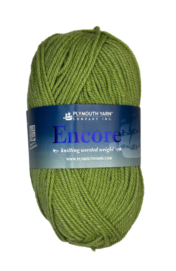 Ball of grass green wool yarn