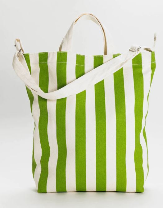 Baggu Duck Canvas Bag color green and white