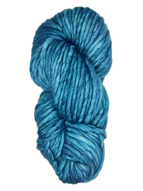 A teal skein of Malabrigo Rasta yarn