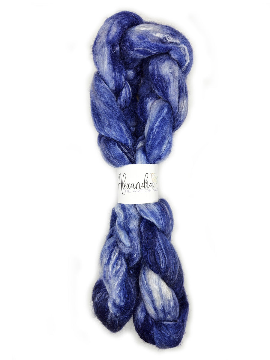 Alexandra Merino, Bamboo, & Silk Fiber Blend navy blue