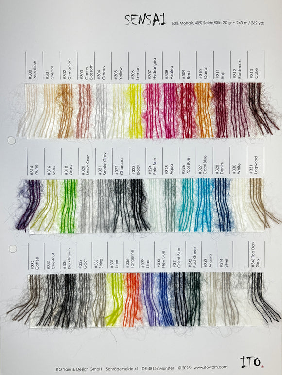 Examples of Sensai Shawl Colors