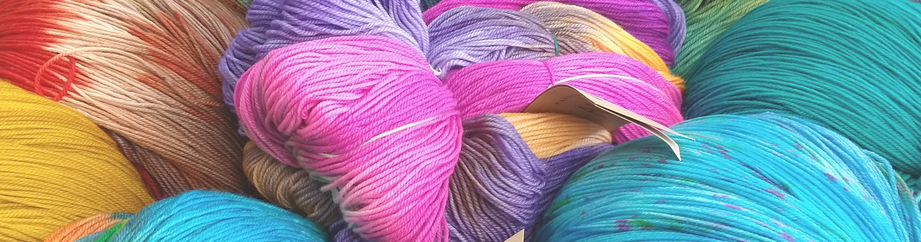 Colorful yarn in a pile