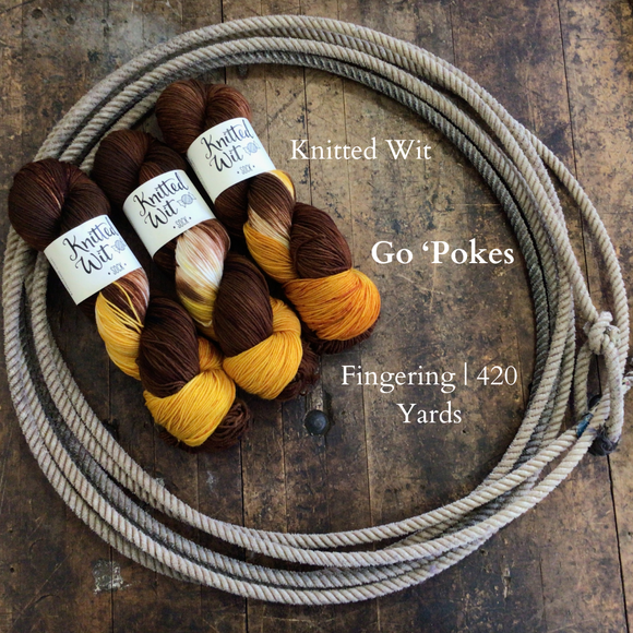 Knitted Wit Sock Yarn - 'Go Pokes'