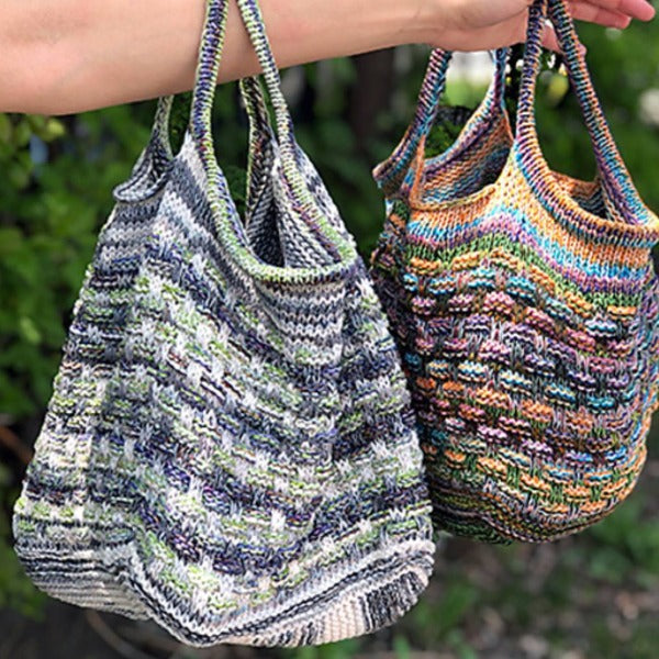Two knitted Market Square bags