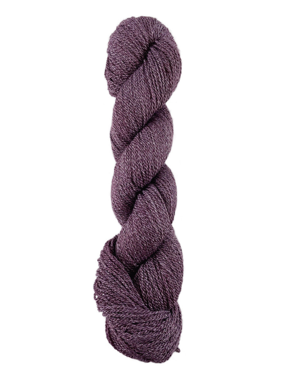 A purple skein of Mountain Meadow Wool Green River yarn