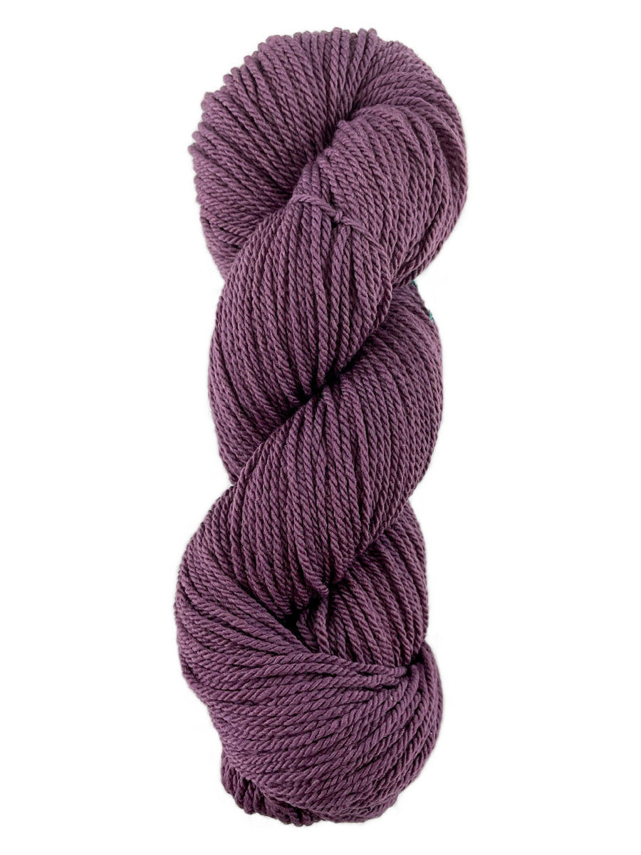 A purple skein of Mountain Meadow Wool Cora yarn