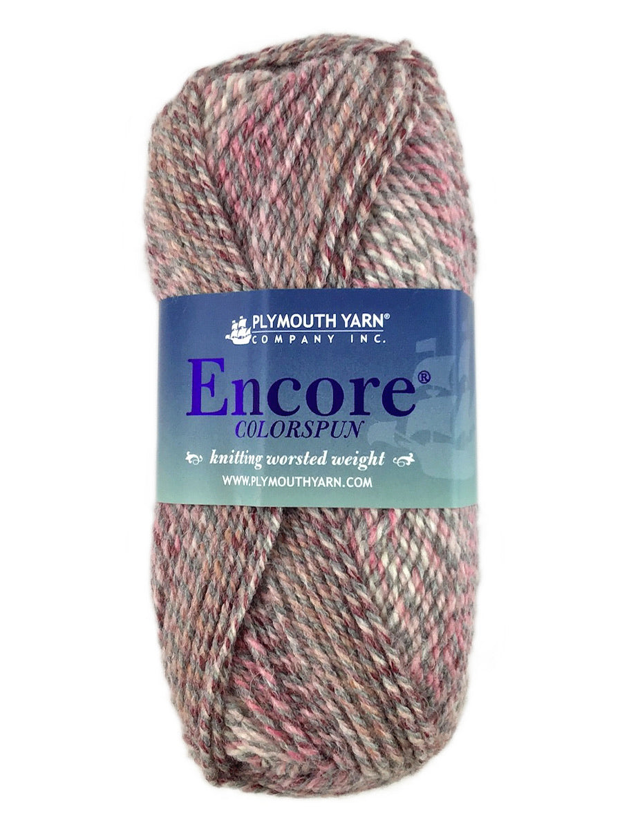 A pink mix of Plymouth Encore Colorspun yarn