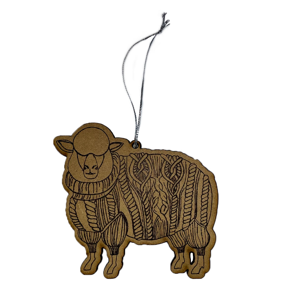 A Needle Runs Through It- Wooden Ornament- Sheep Cutout