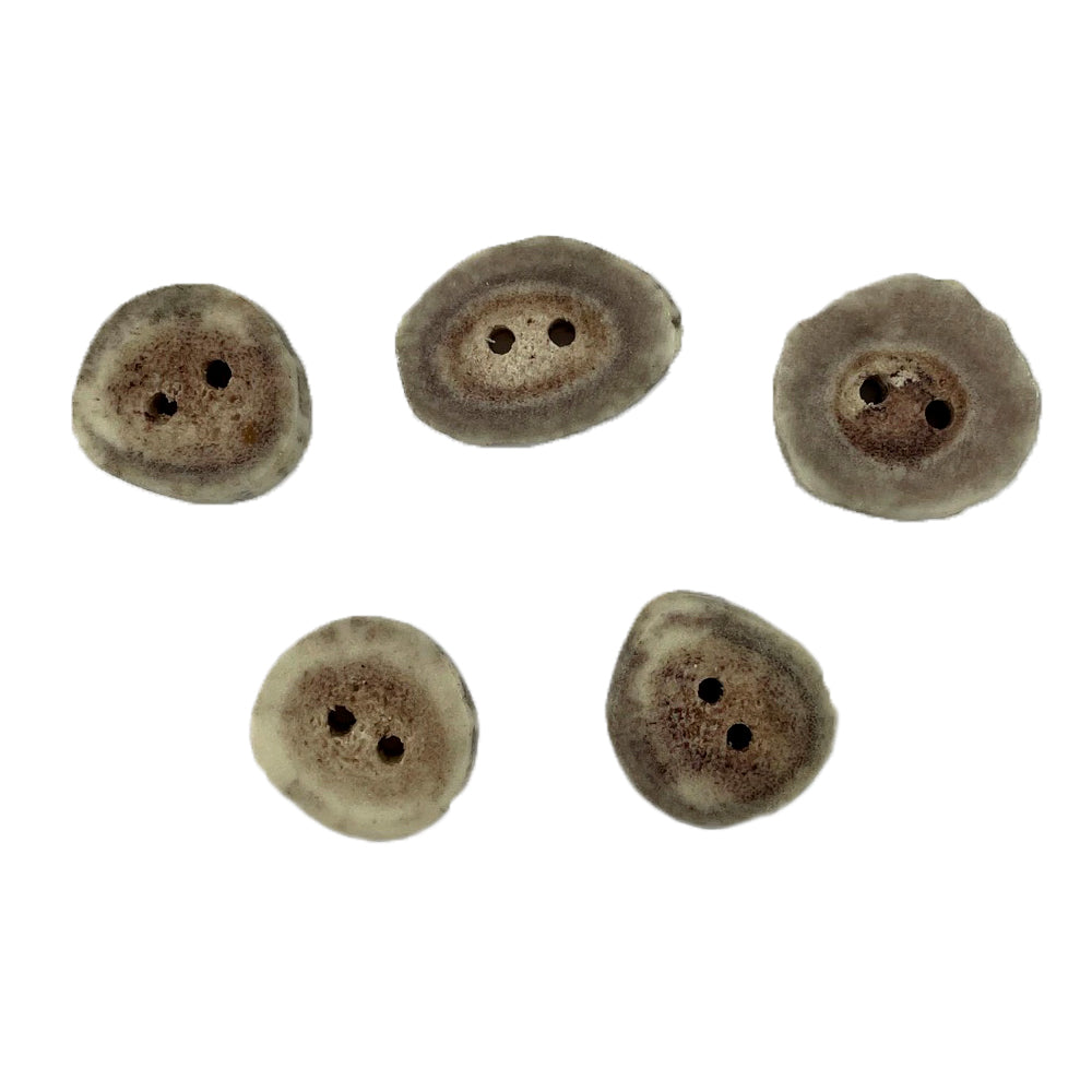 5 dime size antler buttons