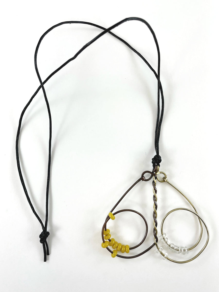 Wire bead row counter necklace