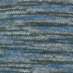 A blue and black mix of Plymouth Encore Colorspun yarn