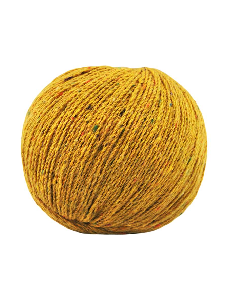 A yellow skein of Jody Long Alba yarn