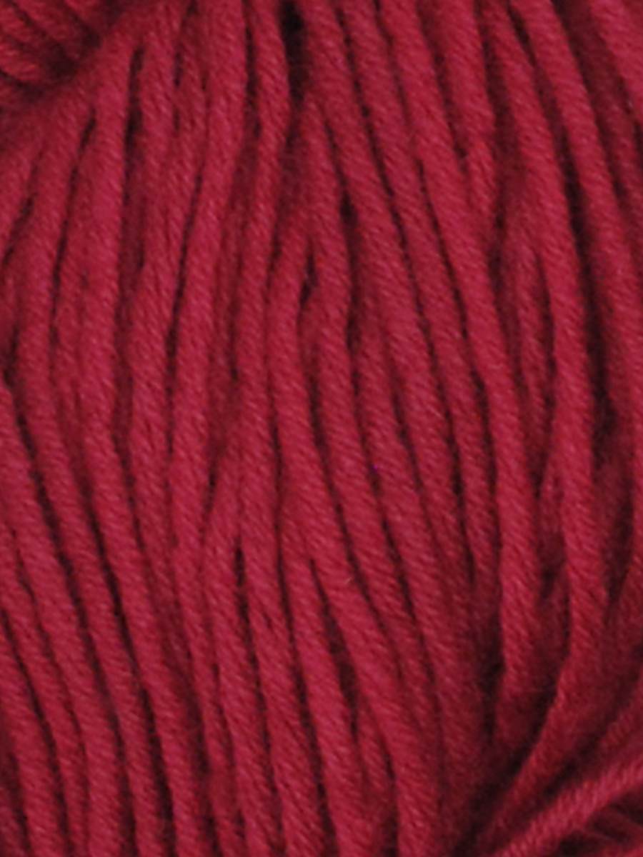 Close up photo of the Jody Long Summer Delight burgundy colored yarn