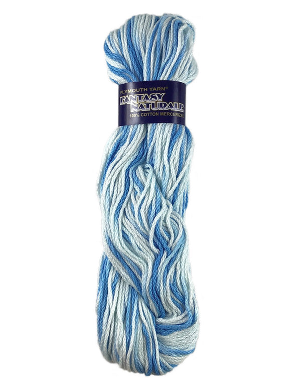 A blue mix of Plymouth Fantasy Naturale yarn