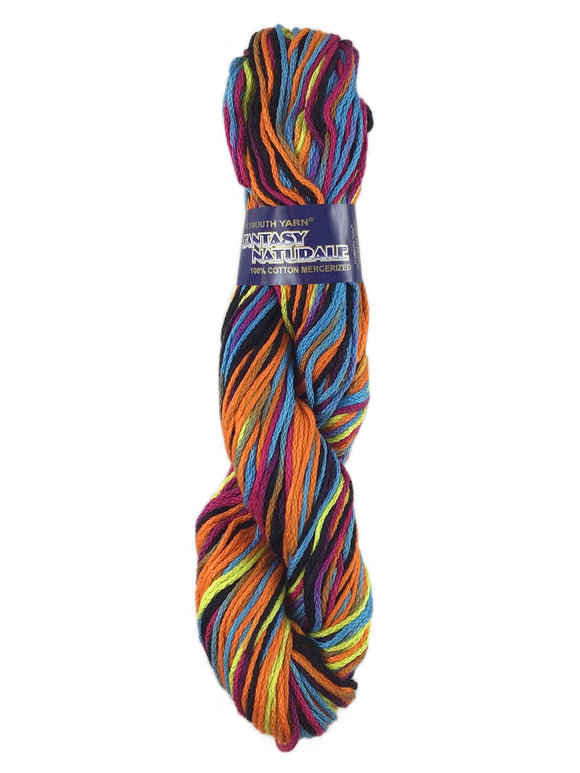 A colorful skein of Plymouth Fantasy Naturale yarn