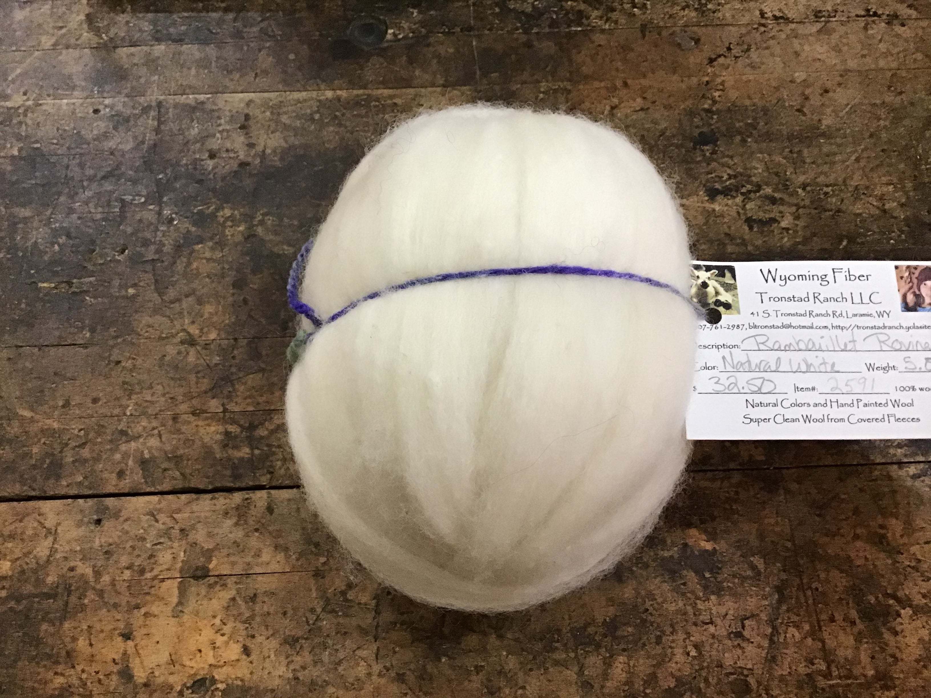 Tronstad Ranch White Rambouillet Roving