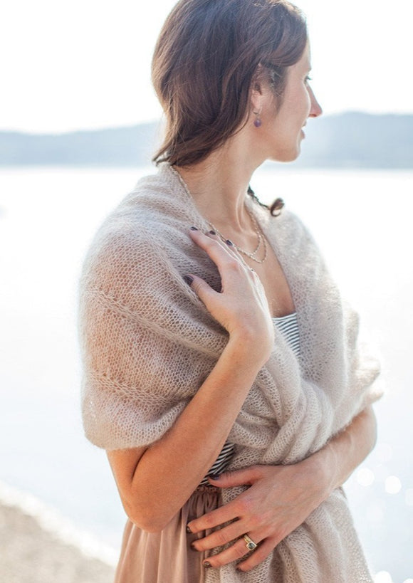 Woman wearing mohair shawl