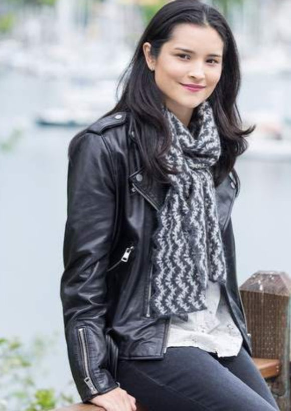 Woman wearing scarf