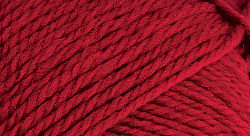 A close-up photo of a redsample of Nature Spun yarn