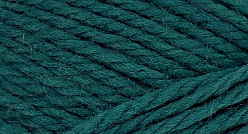 A close-up photo of a teal green sample of Nature Spun yarn