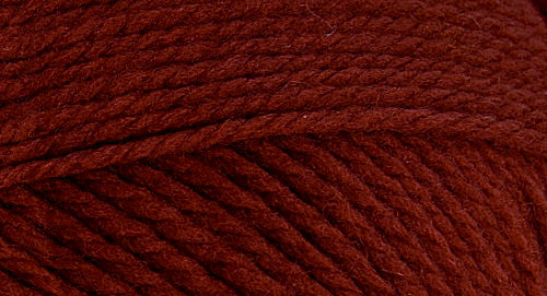 A close-up photo of a red sample of Nature Spun yarn