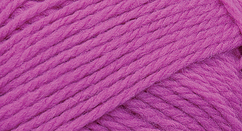 A close-up photo of a magenta sample of Nature Spun yarn