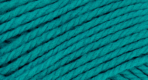 A close-up photo of a teal sample of Nature Spun yarn