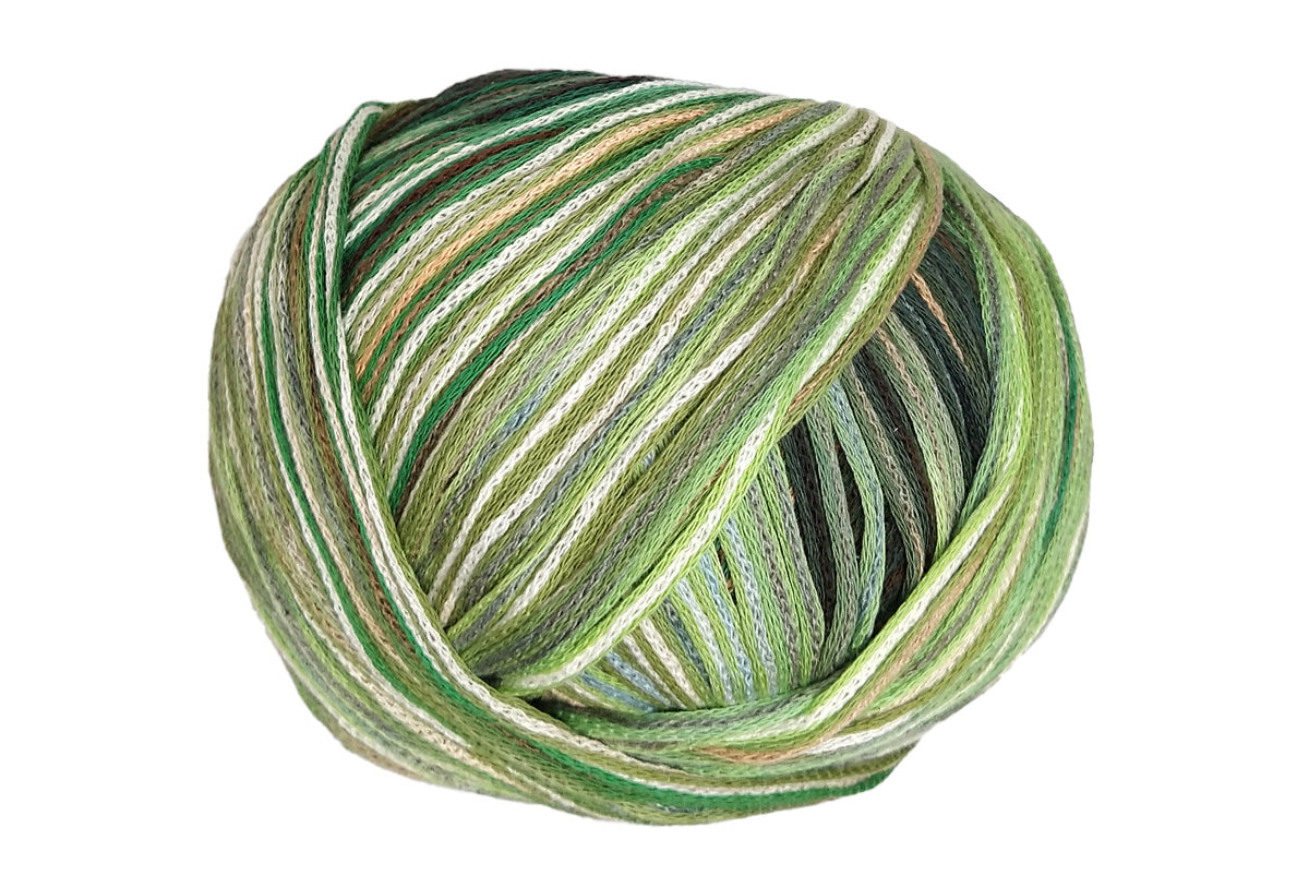 A photo of a green and gray Cairns yarn