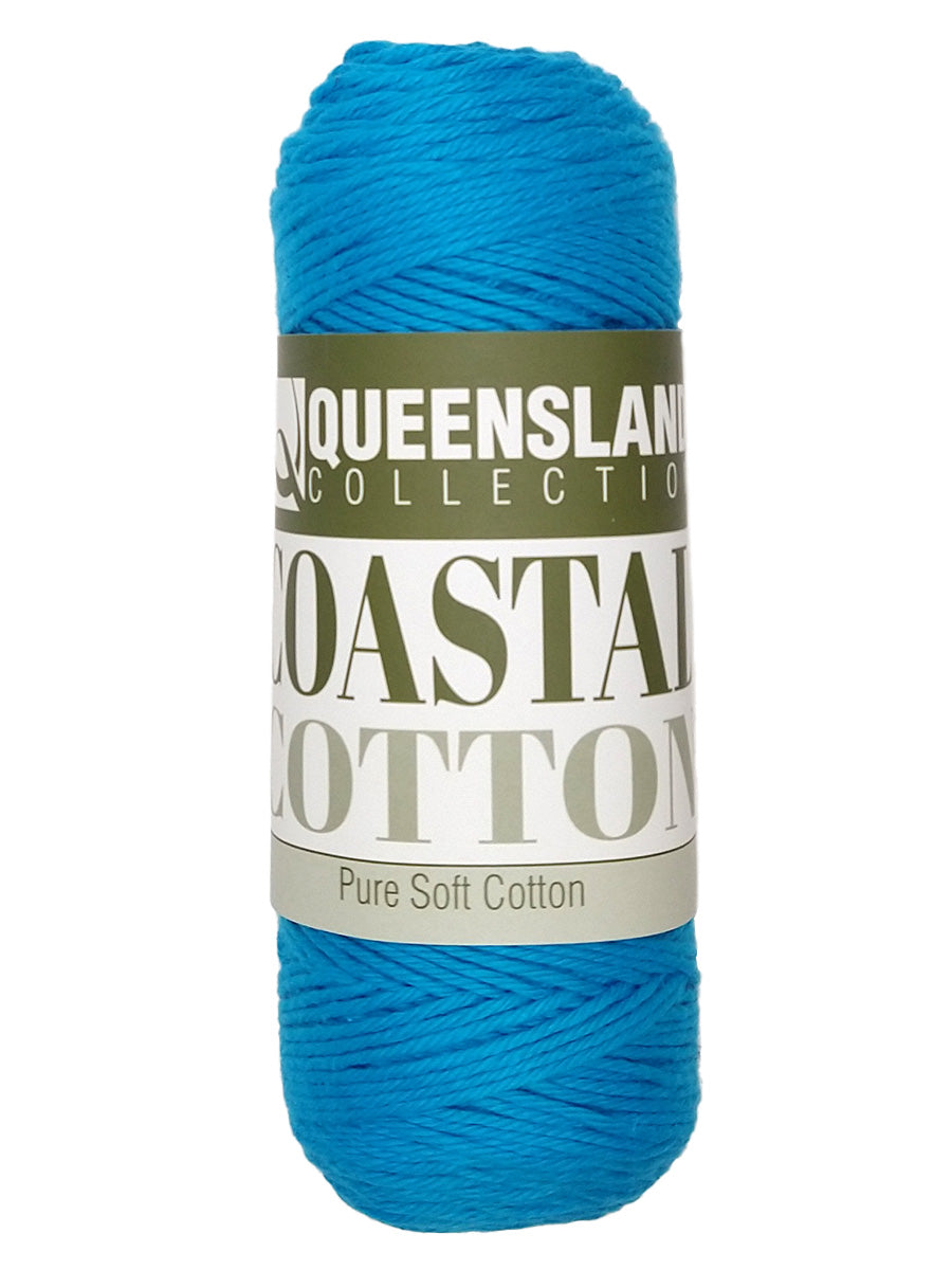 A photo of a skein of azure Coastal Cotton Cotton Yarn