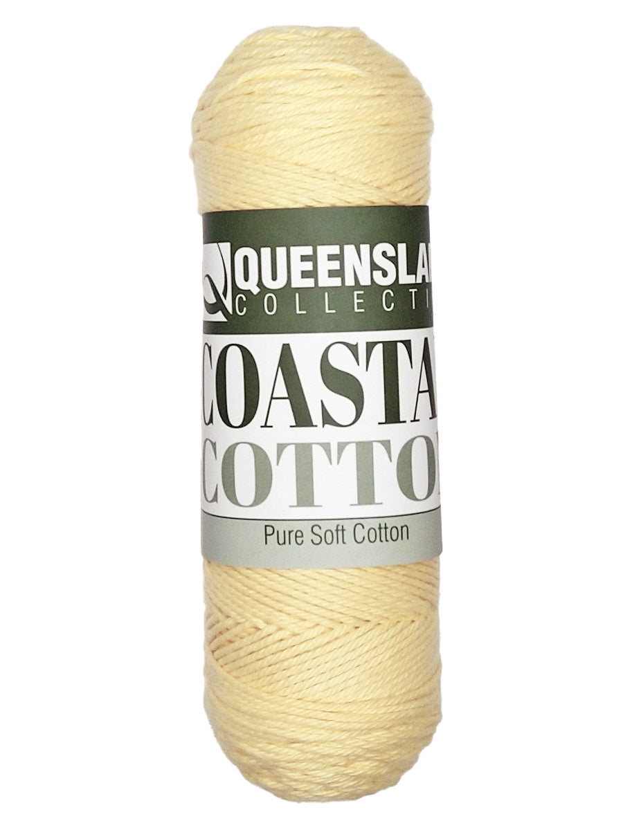 A photo of a skein of butter Coastal Cotton Cotton Yarn