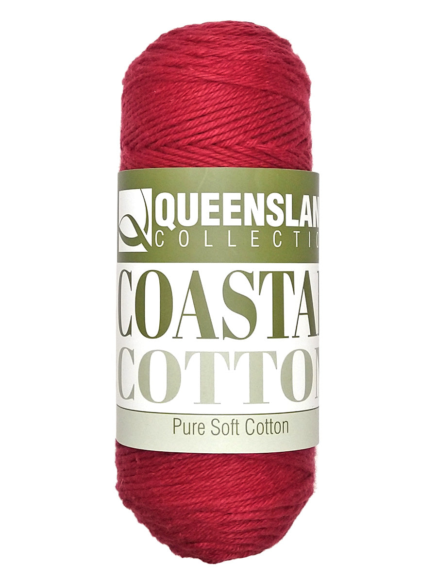 A photo of a skein of garnet Coastal Cotton Cotton Yarn