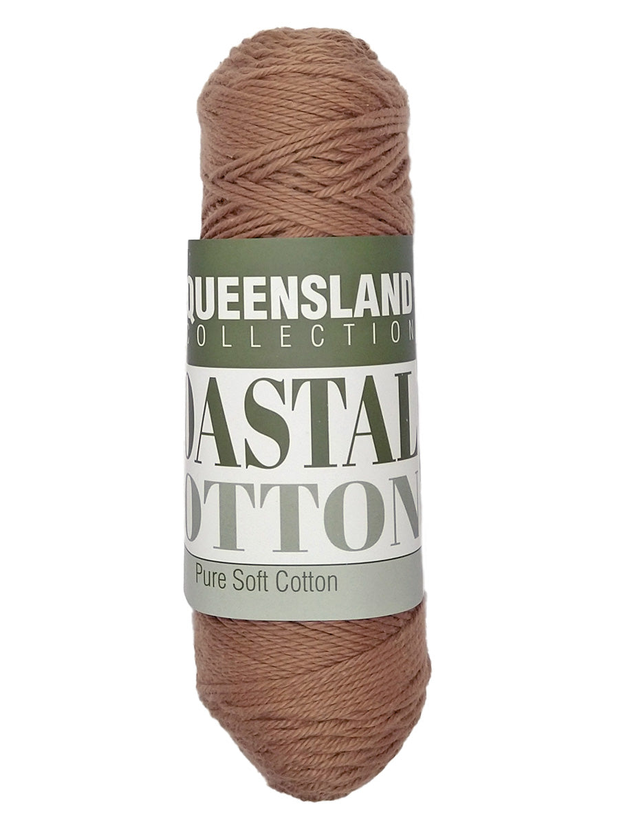 A photo of a skein of latte Coastal Cotton Cotton Yarn