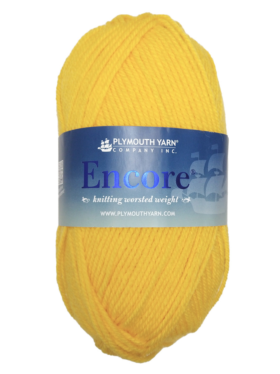 Photo of a yellow skein of Encore Plymouth Yarn