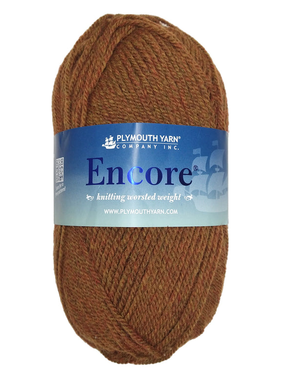 Photo of a brown skein of Encore Plymouth Yarn