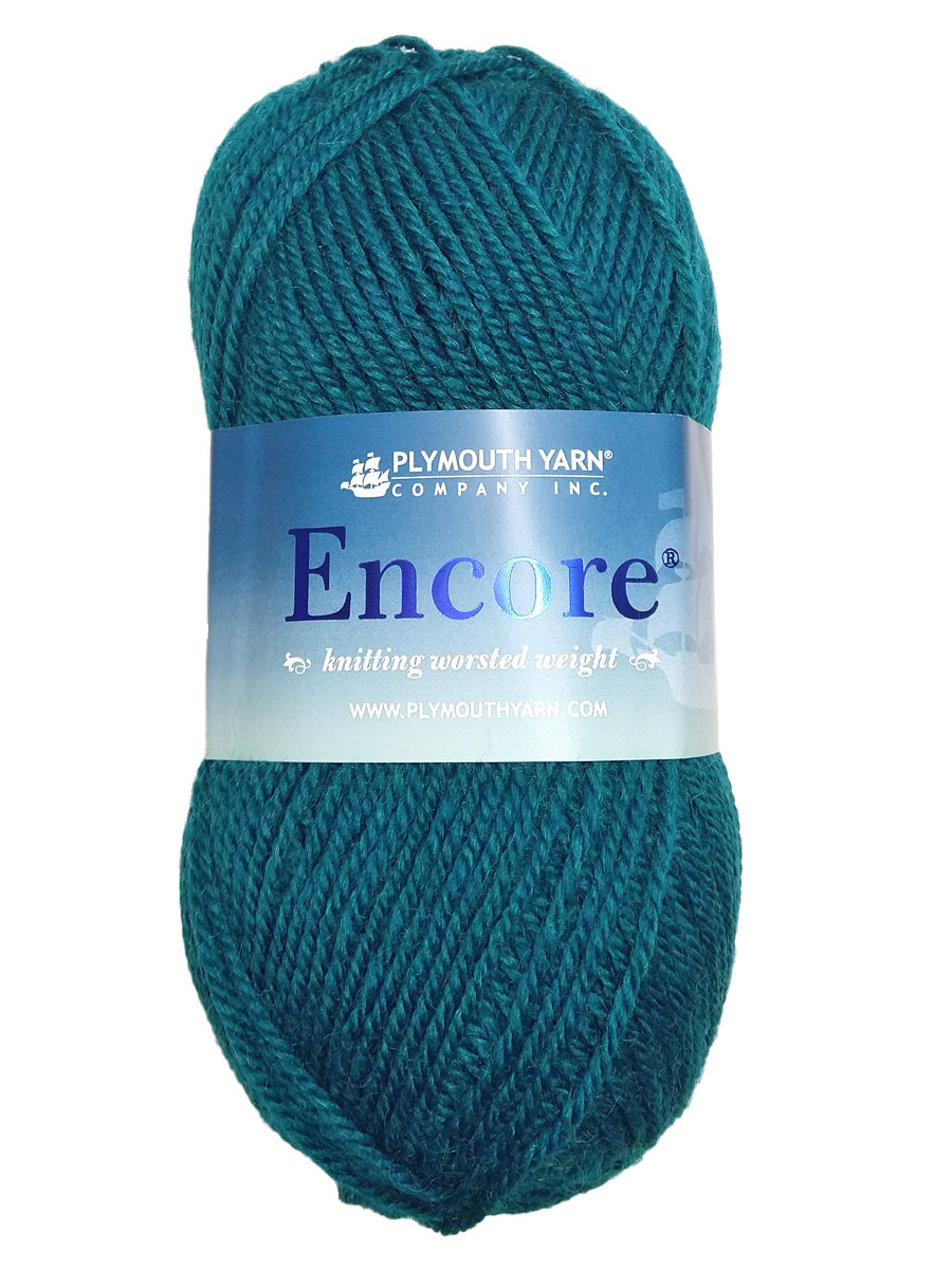 Photo of a teal skein of Encore Plymouth Yarn
