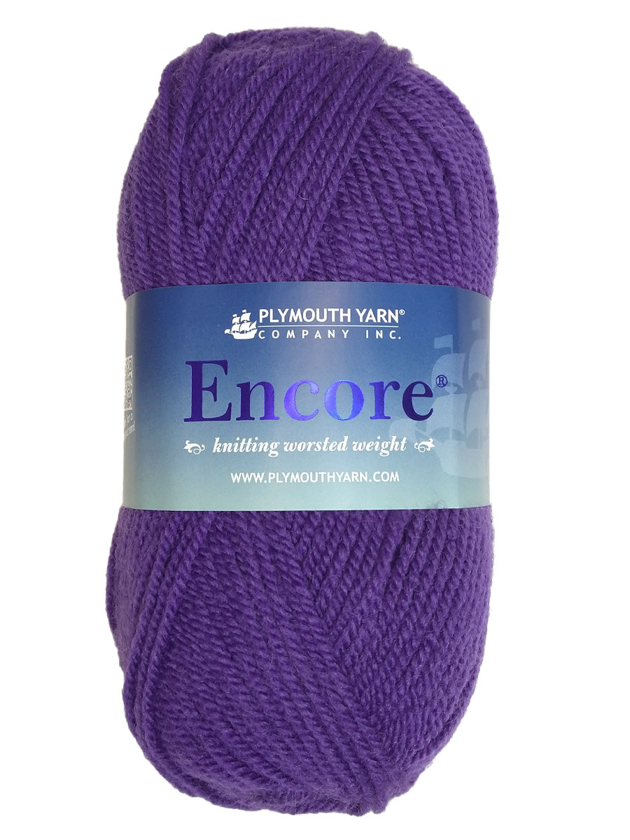 Photo of a purple skein of Encore Plymouth Yarn