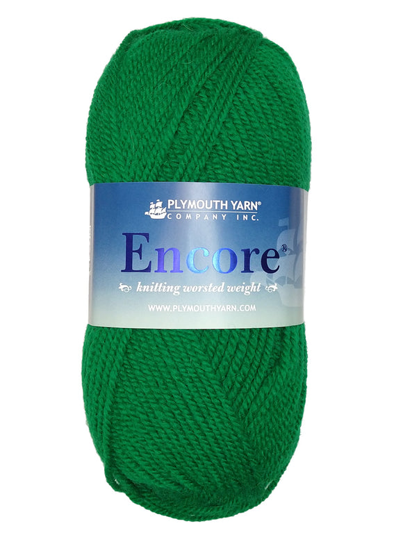 Photo of a green skein of Encore Plymouth Yarn