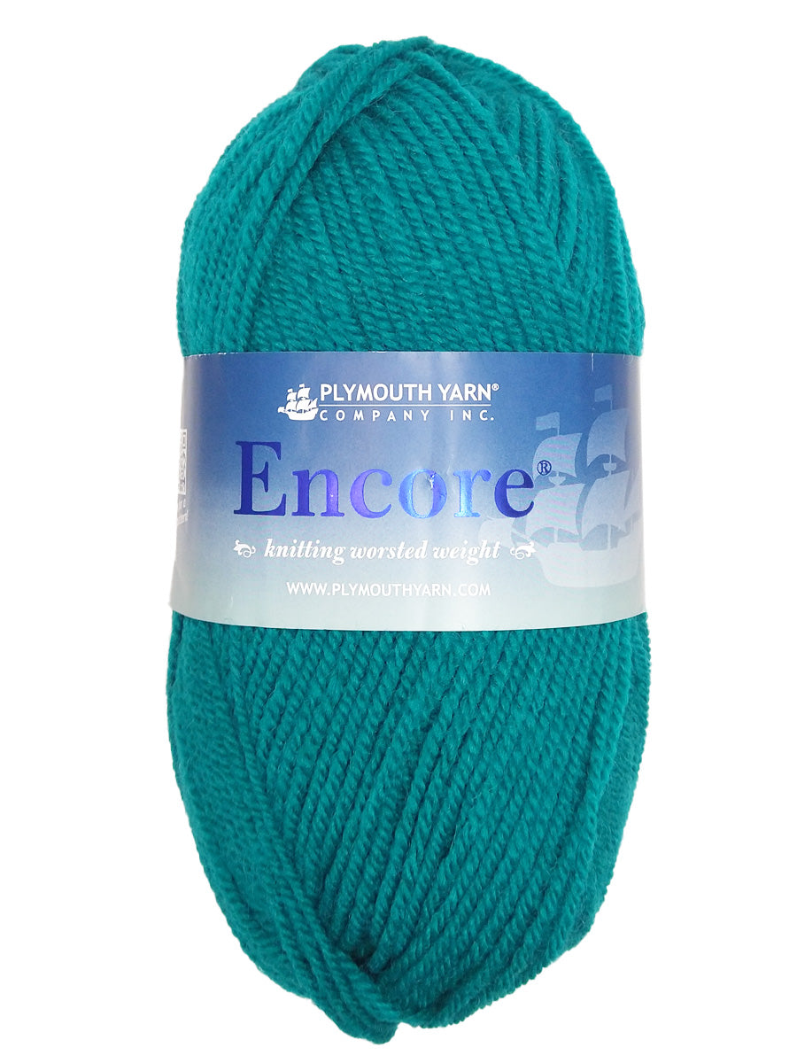 Photo of a teal skein of Encore Plymouth Yarn