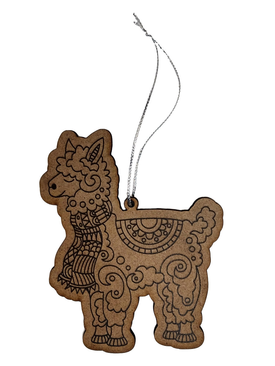 A Needle Runs Through It- Wooden Ornament- Alpaca